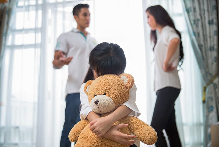 Quarreling in front of children will affect the childs development