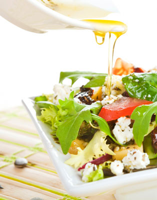 Recipe for Goat Cheese and Arugula Salad with Lavender-Vanilla Vinaigrette