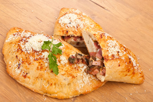 Calzone with Prosciutto, Mushrooms, and Mozzarella (Calzone allItaliana)